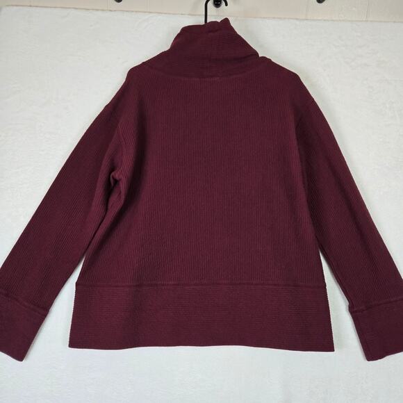 Orvis Cowl Neck Pullover Womens Sweatshirt Maroon Super Soft Medium 0738 - Picture 6 of 7